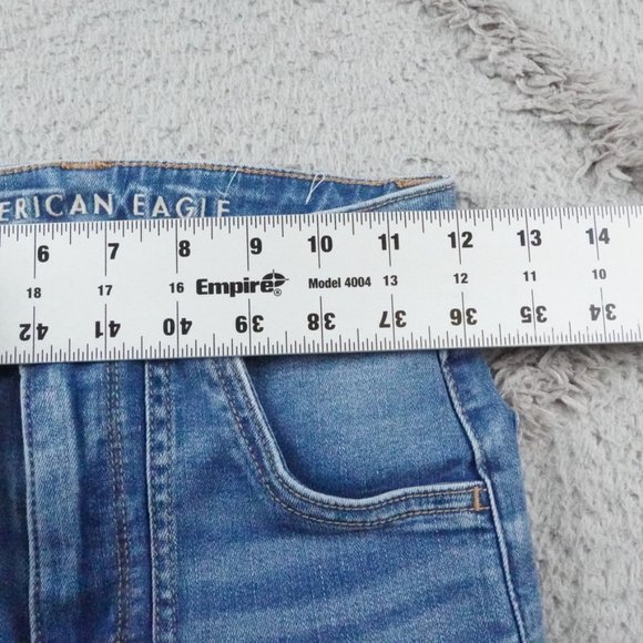 American Eagle Outfitters Super High Rise Flare Leg Jean Womens 2 Blue Denim Y2K - Picture 10 of 16